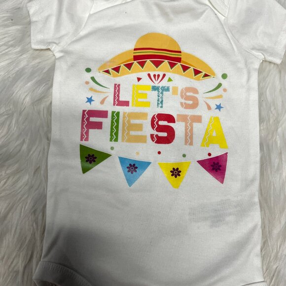Let's Fiesta, Serape Skirted Leggings Outfit, Piggies and Birthday Shirt 9-12 m - Picture 6 of 7